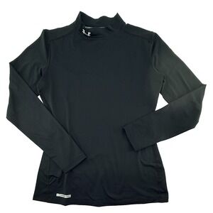 Under Armour ColdGear Fitted Mock Neck Womens Large‎ Black Long Sleeve Athletic